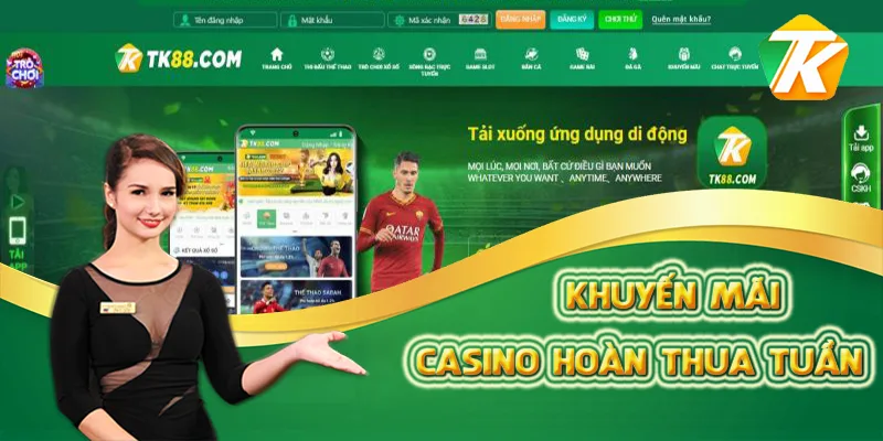 Giới thiệu khuyến mãi Casino hoàn thua tuần tk88